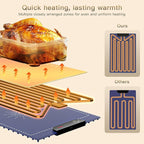 Electric Warming Tray, Full Surface Heating, Rollable & Portable, Premium Silicone Nano-Material, 248°F Temperature Settings,Auto Shut-Off,Versatile Food Warmer for Gatherings,Parties, Everyday Use