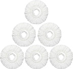 6 Pack Mop Heads Replacements Washable Microfiber Spin Mop Refill Cleaning Supplies for Home, Office, Industrial and Commercial Use,Compatible with Hurricane,Mopnado Spin Mop