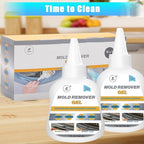Mold Stain Remover Gel Kit - 14 FL Oz - 10 in 1 Premium Cleaning Set - Powerful Cleaner for Washing Machine, Tile, Shower, Kitchen Sink, Bathroom, Toilet - Cleaning Brushes, Cloth and Gloves