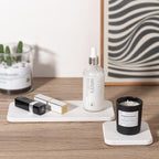 2 PCS Water Absorbing Stone Tray for Sink, Diatomite Bathroom Tray Quick Dry Dish Soap Holder Kitchen Sink Organizer for Modern Home Decor - White