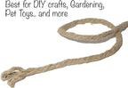 100% Organic Hemp Twine Rope (100ft x 1/4 in.), 6mm Thick Cord, Natural String, Heavy Duty Outdoor Twine, Jute Rope, Plant String, Twine for Crafts and Gardening