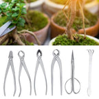 Bonsai Tools Set, 6pcs Stainless Steel Bonsai Garden Plant Tree Scissors Trimming Cutting Tool Set with Storage Bag, Garden Plant Tools