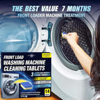 Washing Machine Cleaner Tablets 14 Pack for HE Front Load - Eco Friendly Washer Cleaning Tablets Formula - Pets Hair & Smell Solution - Septic Safe Descale Deodorize Protect - 1 Plus Year Supply