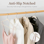 Velvet Hangers 30 Pack, Slim Non-Slip Clothes Hangers Space-Saving for Closet, Heavy Duty for Pants, Coats, Skirts, Jeans, Sweaters and More, Nylon-Flocked, Ivory