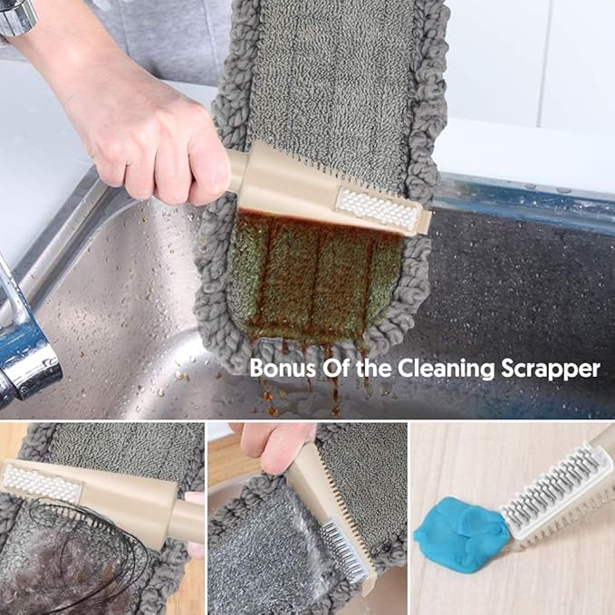 HOMTOYOU Dust Mop for Hardwood Floors: Microfiber Spray Mop for Cleaning Laminate Wood Tile Home Kitchen - 3 Washable Reusable Pads & 1Pcs 400+ML Refillable Bottle