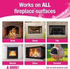 Quick'n Brite Fireplace Brick and Stone Cleaner 32oz with Scrub Brush - Natural Stone, Tile, and Marble Cleaner - Indoor Fireplace and Wood Stove Cleaning Kit - Pellet Stove Creosote Remover