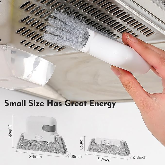 Window Cleaning Brush,Multifucation Groove Cleaning Brush for Household Use, 3 in 1 Window Sliding Door Track Cleaner, Sill, Tile Lines, Shutter, Car Vents, Keyboard, Small Spaces Clean Kit