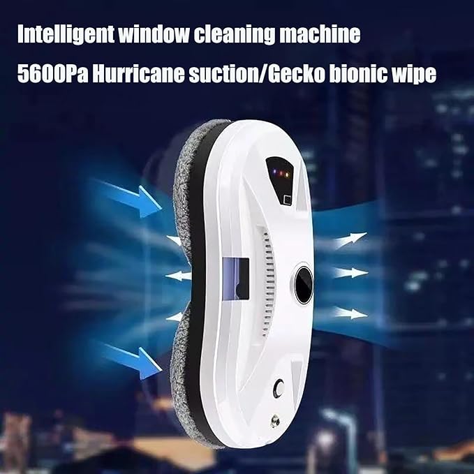 Lntelligent Water Spraying Window Cleaning Robot Fully Automatic AI Path Planning Remote Control Glass Cleaning Robot 3 Cleaning Modes Anti Slip System (White)