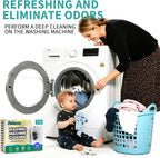 Washing Machine Cleaner Tablets - For HE Front & Top Load Washer - Eliminates Odor causing build-up,debris from drum, pipes,and filter,Septic Safe - 24 Counts/1 Year Supply