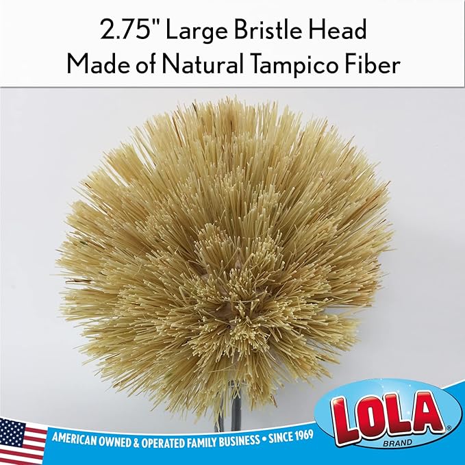 Lola Products Replacement Large Head for The Original Tampico Vegetable & Dish Brush, Birchwood & Poly Bristles, Reusable & Washable, 1 Pack