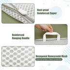 GWT 4Pcs 3D Mesh Laundry Bags with Hanging Handles (S/M/L/XL) - Durable Zippered Wash Bags for Delicates, Shoes & Bulk Clothes - Space-Saving Foldable Design