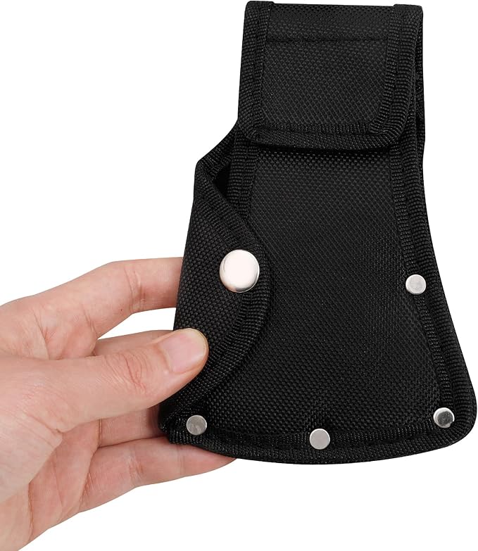 Hatchet Head Sheath Holster, Black Oxford Sheath for 1-1/4Lb Axe, Double Snap Hatchet Protector Cover with Belt Loop, Outdoor Camping Hiking Accessories