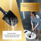 Toilet Bowl Brush and Holder Long Handle Toilet Brush for Bathroom Toilet Scrubbing Brush with Stainless Steel Base for Domestic Deep Cleaning Under Rims (Black 1)