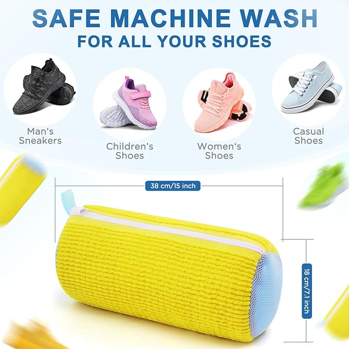 Shoe Washing Machine Bag,Shoe Laundry Bags for Sneakers, Reusable Shoe Cleaning Bag for All Shoe Sizes
