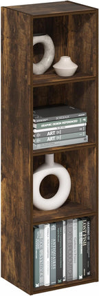 Furinno Pasir 4-Tier Open Shelf Bookcase, Bookshelf, Amber Pine
