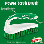 Libman Scrub Brush Kit – Three Different Durable Brushes for Grout, Tile, Bathroom, Kitchen. Easy to Handle, Strong Fibers for Tough Messes – Family Made in the USA, Unisex Lot 2406