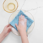 Homaxy 100% Cotton Waffle Weave Kitchen Dish Cloths, Ultra Soft Absorbent Quick Drying Dish Towels, 12 x 12 Inches, 12-Pack, Sky Blue