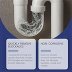 Multi-purpose Drain Cleaner, 10.6oz Powerful Sink and Drain Cleaner, Professional Strength Pipe Dredging Formula for Kitchen Sinks, Shower Drains, Tubs, Dissolves Blockages (2pcs)