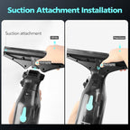 Window Vacuum Cleaner Kit Cordless, 35Min Runtime & 2 Suction Nozzles Cleaning Tool, All-in-One Electric Squeegee Spray Kit for Streak-Free Windows Washing, Shower Glass, Mirrors,Car