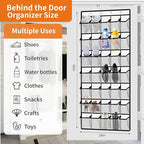 35-Pocket Over the Door Shoe Organizer - Large Mesh Hanging Shoe Rack for Closet, Dorm & Bathroom, HeavyDuty Storage Holder with 4 Metal Hooks, Space Saving Shoe Organizer