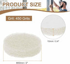 HARFINGTON 6pcs Scrubber Scouring Pads 450 Grits 2 Inch Drill Power Brush Hoop and Loop Surface Conditioning Disc Drill Scuffing Disc Scrub Pads for Home Kitchen Cleaning, White