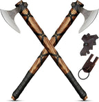 Pair of Ragnar Lothbrok Viking Axes – Hand-Forged High Carbon Steel Norse Bearded Axes Handcrafted Ash Wood Handles | Perfect Viking Gifts for Men | Antique Pair