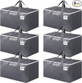BlissTotes Large Moving Boxes and with Zippers & Handles Moving Supplies with lids, Heavy Duty Totes for Storage Bags for Space Saving, Fold Flat, Moving and Storing 76L, 6 Pack