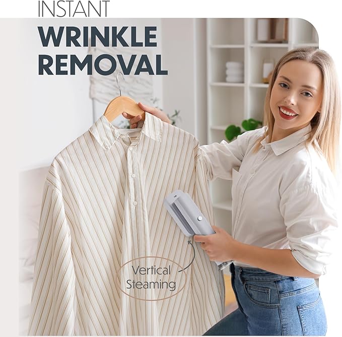 Portable Steamer for Clothes, Travel Garment Steamer for Fabric Wrinkles Remover with Heat-Resistant Glove, 18s Fast Heat-up, 90ml Water Tank, 1200W | Hand Steamer for Home, Office and Travel