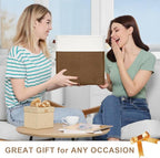 13x13 Cube Storage Bins, Collapsible Fabric Storage Box, 4 Pack Closet Baskets with Handles for Organizing, Shelf, Toys, Clothes, Home, Office, Nursery (Brown&White)