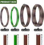 Bonsai Training Wire Set of 4, Total 128 Feet (32 Feet Each Size) 3 Size - 1.0MM, 1.5MM, 2.0MM, Corrosion and Rust Resistant (with Bonsai Wire Cutter)