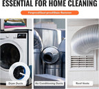 VEVOR 40 FEET Dryer Vent Cleaner Kit, 29 Pieces Duct Cleaning Brush, Reinforced Nylon Dryer Vent Brush, Dryer Cleaning Tools Lint Remover with Flexible Lint Trap Brush, Clamp Connectors