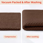 Homaxy 100% Cotton Waffle Weave Kitchen Dish Towels, Ultra Soft Absorbent Quick Drying Cleaning Towel, 13 x 28 Inches, 4-Pack, Coffee