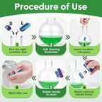 Magnetic Glass Cleaner Kit - Reusable Pipe Cleaning Tool Deep Cleans Hard-to-Reach Stains Two Silicone Brush with Handle Design Versatile for Glassware, Ceramic Surfaces, Purple