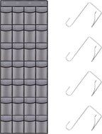 28 Mesh Pockets Hanging Shoe Organizer, Over the Door Shoe Organizer，Closet Storage Holder for Back of Door Storage Holder for Back of Door(Grey)