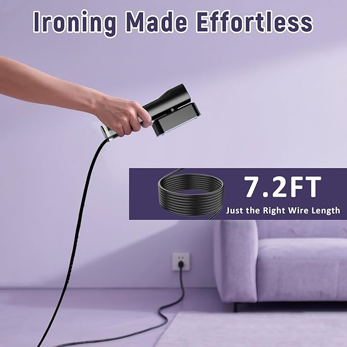 Travel Steamer for Clothes, Dual Voltage 1200W Handheld Steamer & Iron 2 in 1, Portable Mini Hand Held, Travel Size Garment Steamer&Iron Perfect for Global ＆ Europe Travel, 7.2FT Power Cord 100V-240V