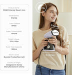 Osner Handheld Garment Steamer for clothes, 1450W Quick Heat Auto-trigger, Compact Travel Steamer, Clothes Steamer, Fabric Wrinkle Remover with Lint Brush Steam Nozzle (8.2 ft cord, White Plus)