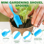 10-Pack Mini Gardening Shovel Spoons, Plastic Garden Soil Scoops for Cultivation Digging Transplanting/Flower Planting/Plant Succulent, Colorful Small Gardening Tools [Blue]