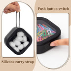 Kathfly 4 Pcs Black Hair Tie Organizer Portable Hair Accessory Storage Containers Stackable Tie Bobby Pin Holder Home Cotton Swab Dispenser Accessories Jewelry Organizer Box