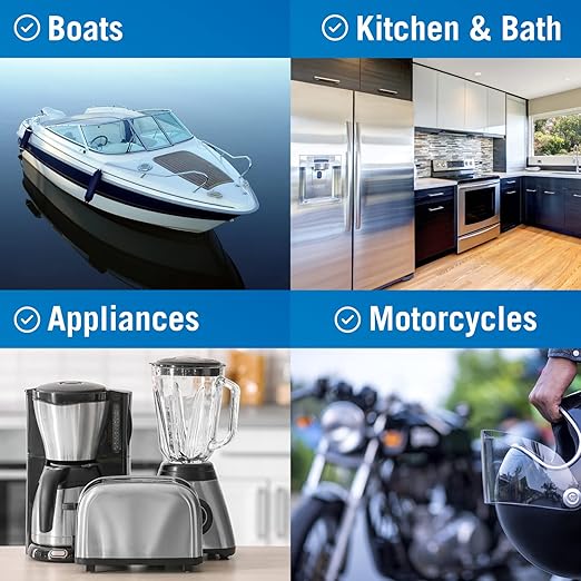 Metal Polish Cleaner and Chrome Marine Grade for Boats Cars Aluminum Stainless Steel (reformulated)