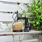 Sungmor Cast Iron Twine Holder and Scissors Set, Vintage Jute Twine Garden String Holder, Decorative Twine Dispenser with Cutter for Crafting, Gardening, Gift Wrapping, Sewing Machine Shape