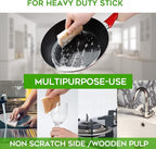 Biodegradable Natural Kitchen Sponge，Eco Friendly Sponges for Dishes,Compostable Cellulose Sponge with Natural Plant Based Coconut Walnut Sustainable Scrubber Sponge Pack of 12