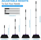 Heavy Duty Angle Broom, 55-Inch Long Handle Extra Wide 12.6 Inch Head, Stainless Steel Tube & PP Bristles for Pet Hair and Dust, Floor Safe - Black