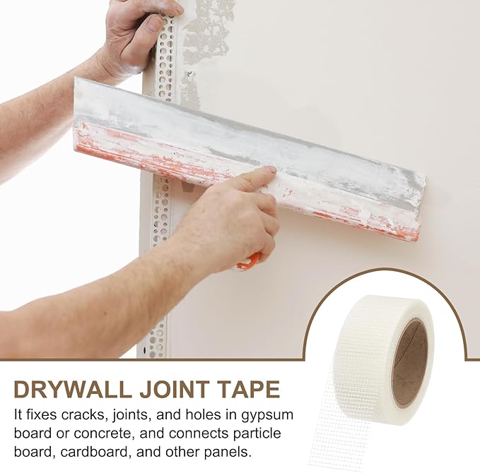 PATIKIL Drywall Repair Mesh Tape, 2 inch x 82 ft Fiberglass Repair Patch Self-Adhesive Dry Wall Joint Tape 9 Mesh Wall Hole Crack and Seam Patch, White