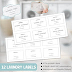 4 Pack Laundry Pods Containers & Plastic Powder Detergent Holder Set, Laundry Room Organization and Storage, Clear Organizer Jars with Lids, Scoops & Labels for Scent Beads, Dryer Balls, Lint