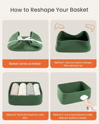 Small Woven Basket, 12 x 8 x 4.5 Inches, Storage Basket for Organizing, Cute Small Rope Shelf Closet Cube Storage Bins Baskets for Shelves, Dog Toy Gift Baskets Empty, 3 Packs, Green