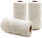 Anvin 984 Feet Cotton Twine Natural Jute Twine Packing Twines Bakers Twine Beige Twine Wrapping Butchers Baking Arts and Crafts Gardening(Pack of 3, 10 Ply 2mm Thick)
