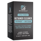 Overnight + Whitening Retainer Cleaner, Remove Stains, Discoloration, and Plaque | 4 Month Supply | Denture Cleanser with Whitening Boost,120 Tablets by M3 Naturals