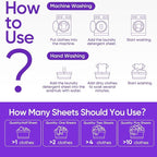 Travel Laundry Detergent Sheets Eco-friendly 120 Loads Fisroa Clothes Washing Detergent Sheets Plastic-Free Washer Strips, Lavender Liquidless Laundry Strips