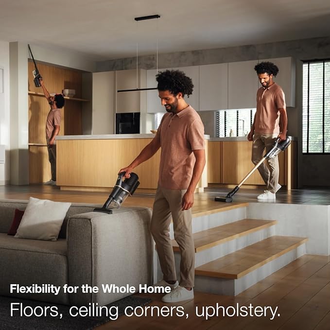 Miele Duoflex Vacuum Cleaner, Cordless and Bagless Multi-Use Flexible Stick Vacuum with Attachable MultiFloor Brush, in Brilliant White / Space Grey / Nordic Blue