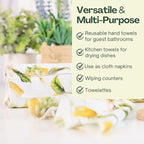 Reusable Paper Towels (12"x10”) - Soft Absorbent 100% Cloth Paper Towels- Washable Paper Towels Rolls w/Cardboard Roll-Reusable Napkins Washable- Dish Cloths (Vintage Lemons, 12x10inch)